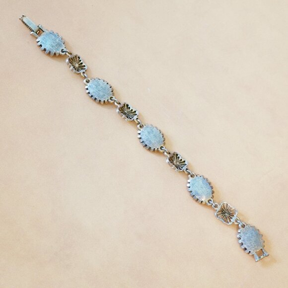 1960s Micro Mosaic Style Painted Link Bracelet – 7" - Picture 4 of 5